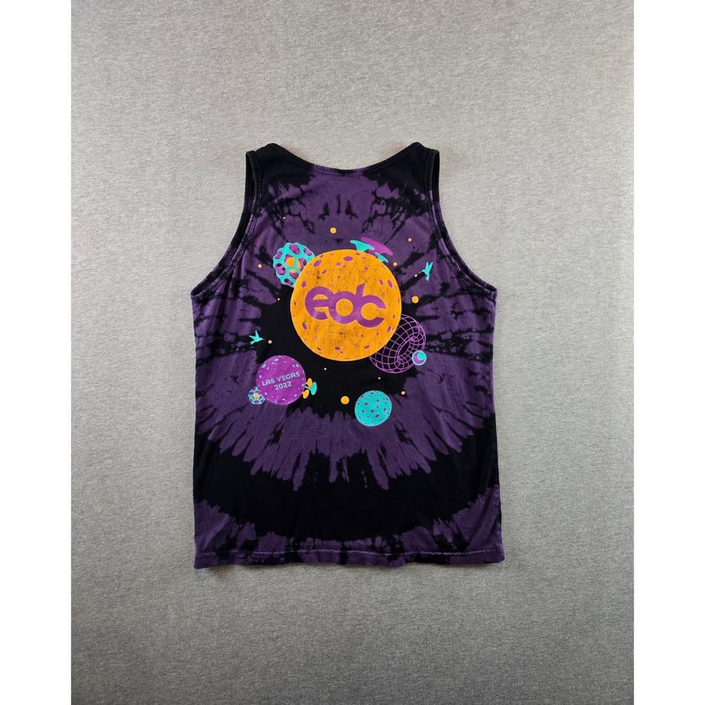 Insomniac EDC Las Vegas 2022 Tank Top Mens Medium‎ Purple Tie Dye Festival Rave